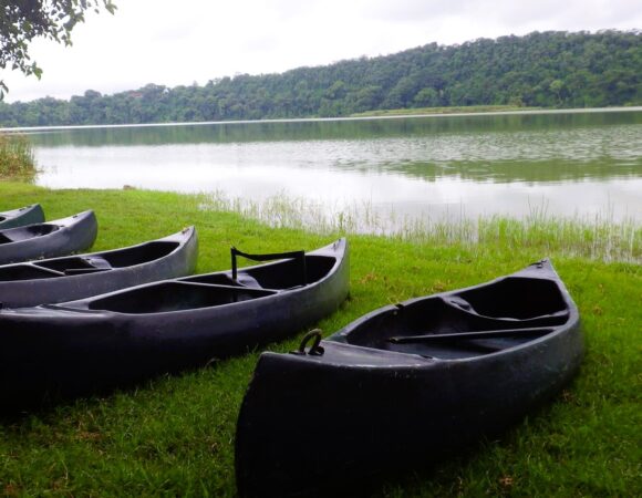 Canoeing on Lake Duluti